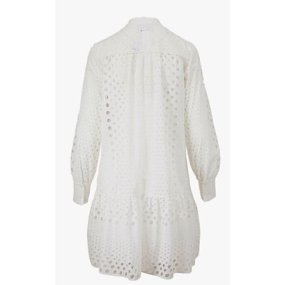 AKRIS PUNTO
White Cotton Eyelet Long Sleeve Dress Size 12 - Picture 5 of 9